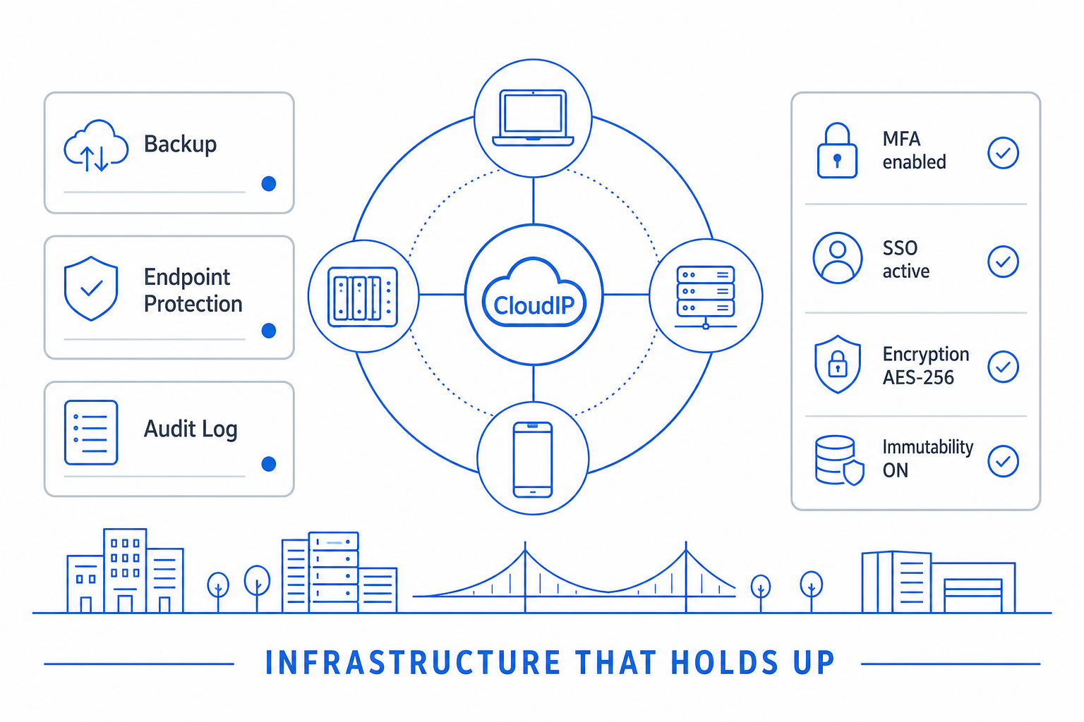 Illustration depicting how CloudIP supports CIO on the platform.