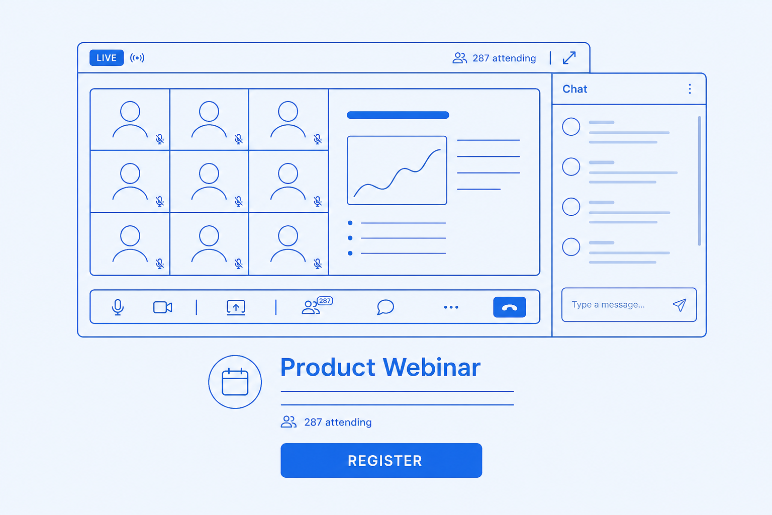 Video meetings and webinars — Run a 500-attendee webinar without buying Zoom Webinar.